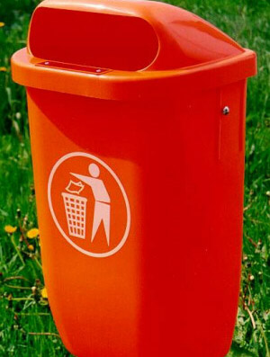 Abfallbehälter AB 1 Orange, aus Kunststoff