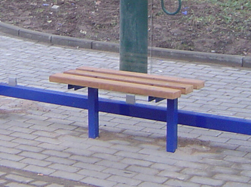 Holzsitzbank SB 01002 Blau, stehend