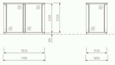 Bauzeichnung für eine Automatenüberdachung der Reihe "AU 40"