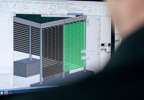 Monitor mit technischer Zeichnung von Zimmermann Stadtmöblierung