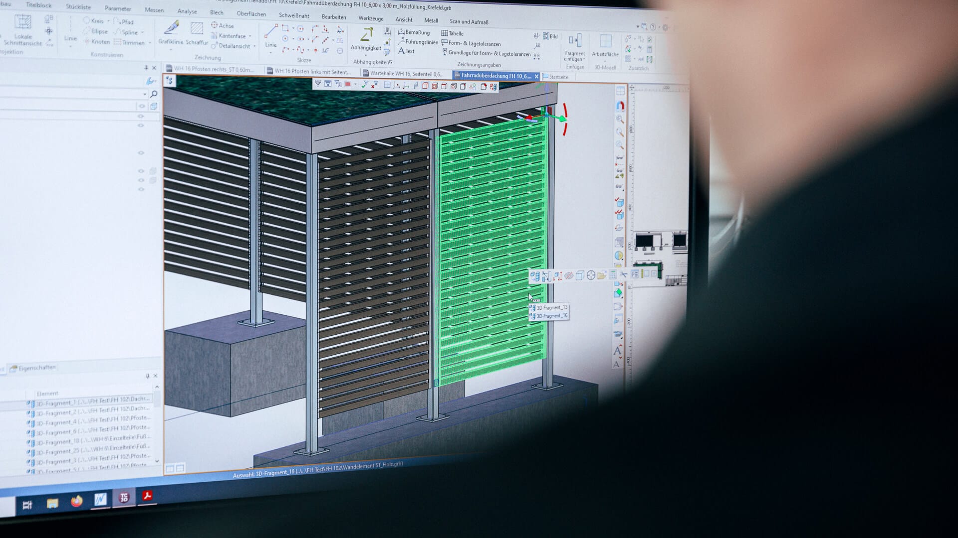 Monitor mit technischer Zeichnung von Zimmermann Stadtmöblierung
